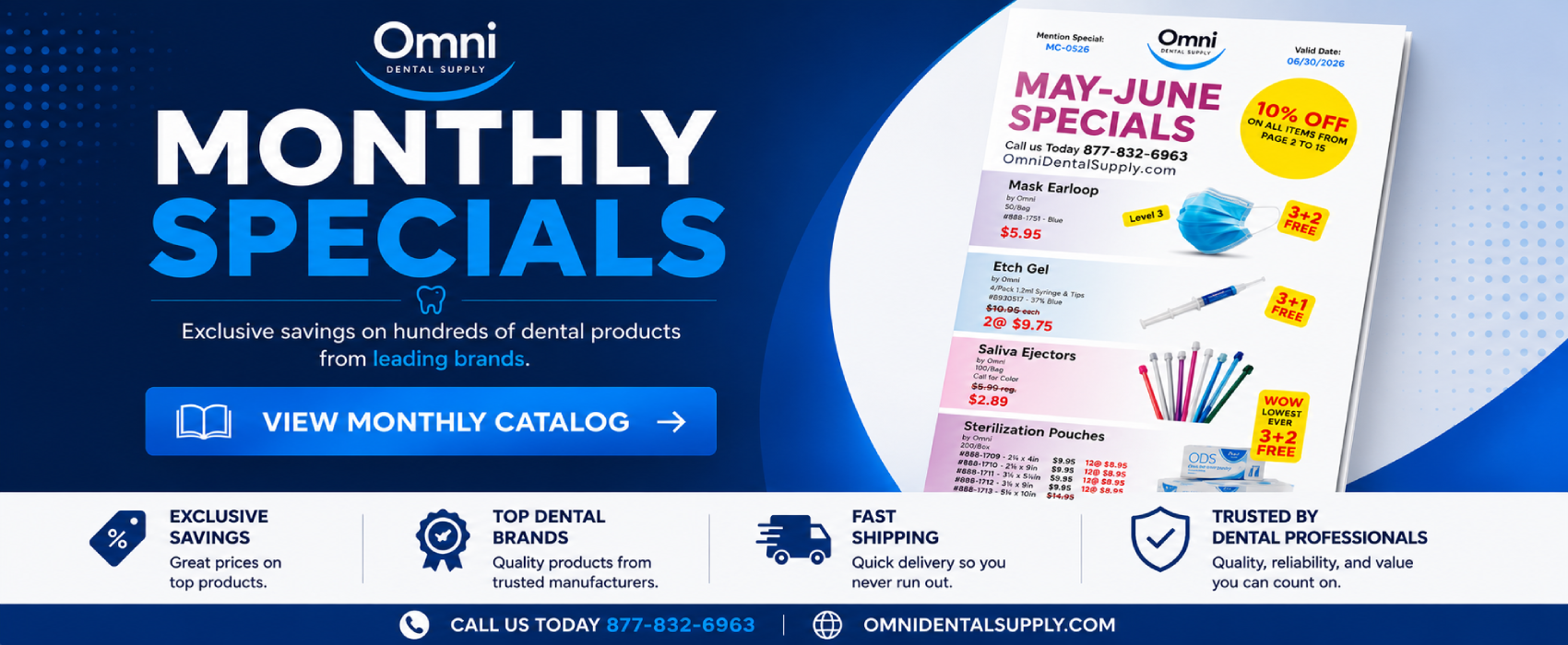 Omni Dental Supply Monthly Specials – View our latest dental supply catalog and exclusive monthly deals